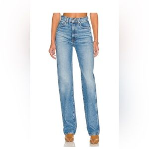 NWOT GRLFRND Sara Super High
Rise Slim Straight BLUE JEAN LENNOX HILL 25